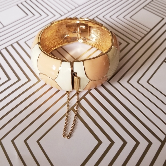 Modern Enamel Statement Bangle Bracelet - Picture 3 of 14